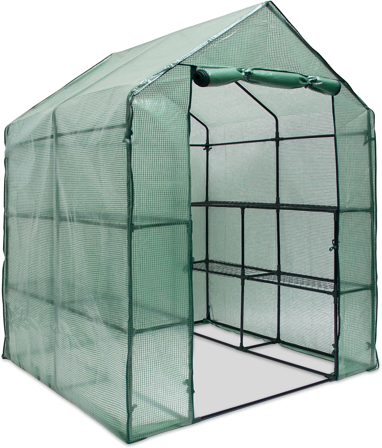 Serre de Jardin Tente pour Plantes fleurs Bâche avec étagères potager intempéries Housse de Protection Grande Taille 140 x 190 x 140 cm vert Simple