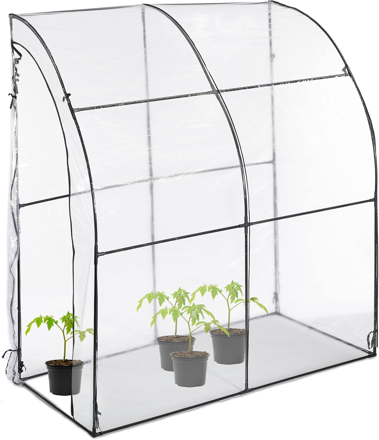 Serre de Jardin pour tomates, bâche PVC, Facilement Accessible, HxLxP : 215 x 200 x 100 cm, Transparent/Noir