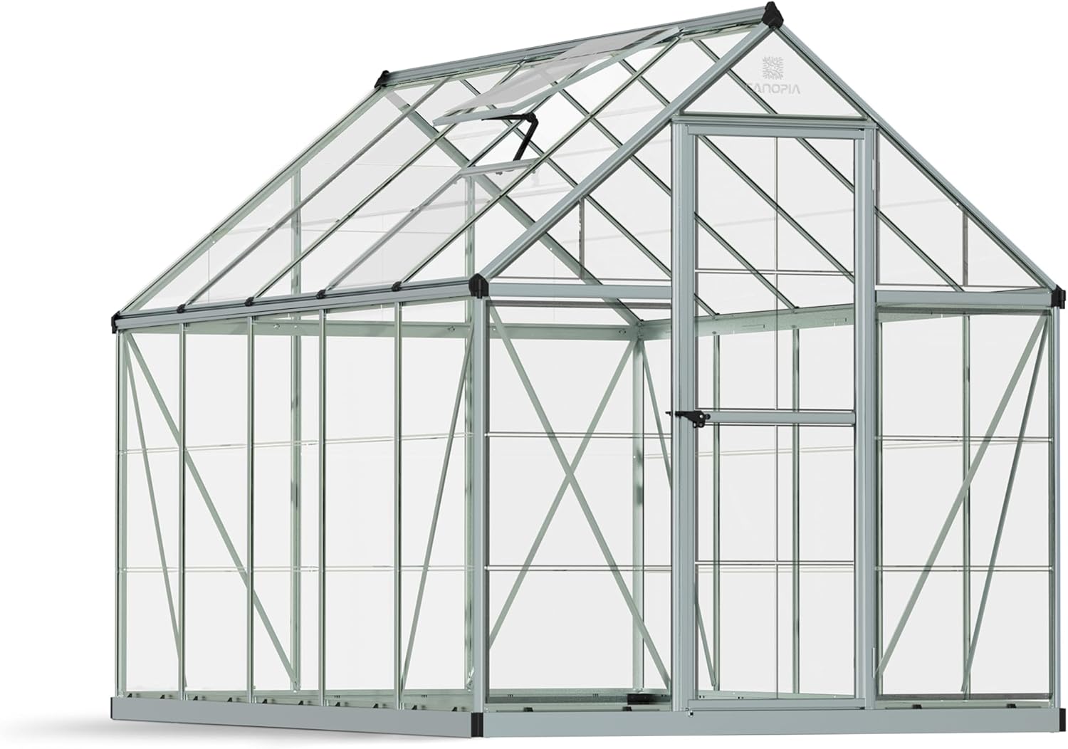 Canopia by Palram Serre de Jardin Harmony 5.7m² (Argent) Cadre en Aluminium, Panneaux en Polycarbonate, Résistant aux UV 6x10 Argent