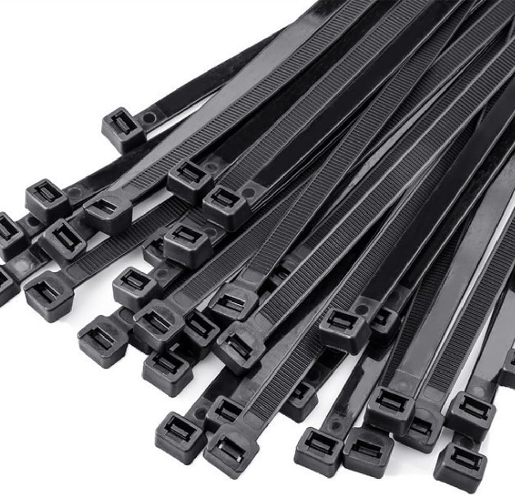 100 pièces Collier de Serrage Plastique Noir 450 mm x 9 mm, Serre Câbles Nylon, Attaches de câbles professionnelles, Ultra Solides Résistant aux UV Attache Câble, Autobloquant, Pour la Famille, Jardin