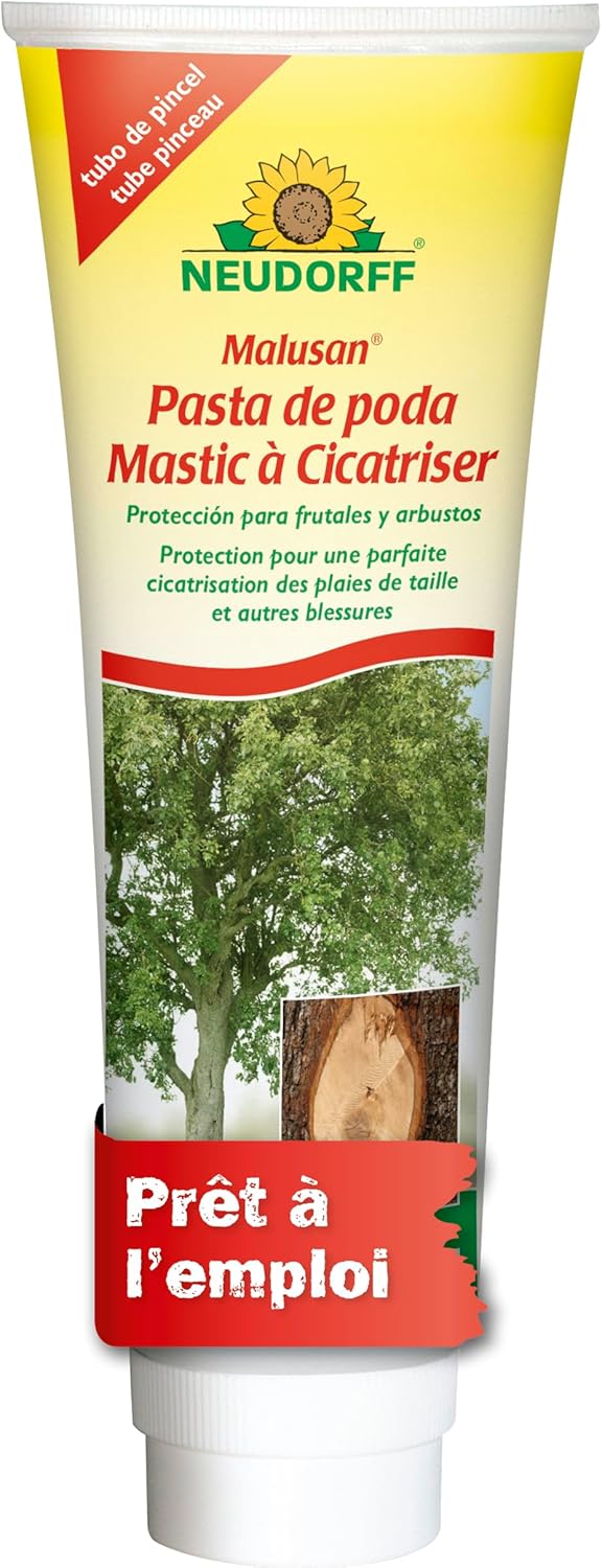 Malusan Mastic à Cicatriser 275 ML - Protection des plaies de Taille et blessures sur Arbres fruitiers, vignes et Arbres d’Ornement - Tube prêt à l'emploi avec Pinceau