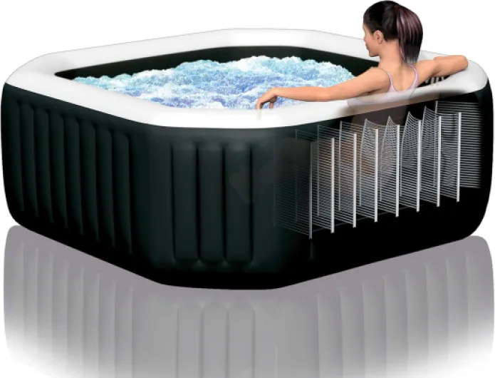 28462 - Pure Spa Carbone 6 Places Noir Ø 218 x 71 cm Octagon Bubble Jet