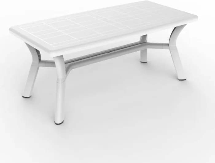 Resol Orquidea Table de Jardin rectangulaire 180 x 90 x 74 cm Blanc Blanche
