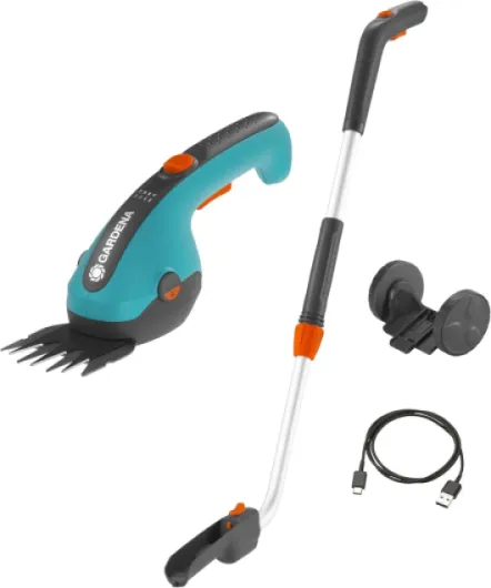 Set de cisailles à Gazon sans Fil ClassicCut Li: avec Largeur de Coupe de 8 cm et Manche télescopique à roulettes, poignée Confortable avec Affichage de l'état de Charge LED (9886-20)