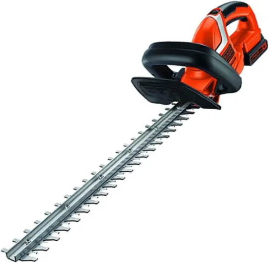 BLACK+DECKER Taille-Haies Sans Fil 18V, Electrique 45 cm avec Batterie 2 Ah, Lame Asymétrique Double Action, Double Interrupteur et Double Poignée, Ecartement 18 mm, GTC1845L20-QW Unique
