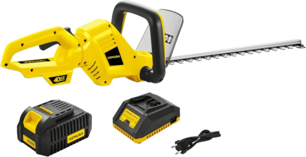 Taille-Haie Électrique 40V 1 Batterie 2Ah Compatible - Longueur de Coupe 56cm - Moteur Brushless - Chargeur Rapide - Appareil sans Fil Confortable - Marque Française