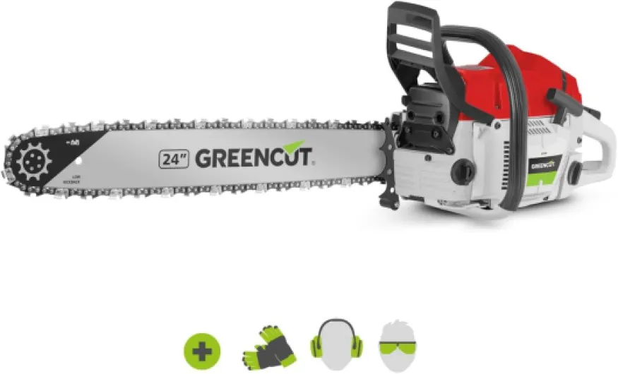 GS750X - Tronçonneuse à essence avec moteur 2 temps 75cc 4.8hp avec lame 24'', démarreur Easy-Start, système anti-vibration, technologie TRU-SHARP