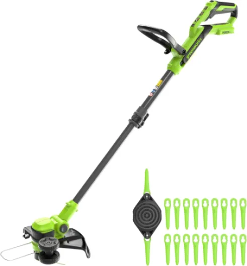 24V Coupe-Bordures sans Fil, 30 cm de Largeur de Coupe, avec Bobine de Fil et 20 Couteaux Clients, Coupe-Gazon léger et sans Fil pour Les Bordures de pelouse, sans Batterie ni Chargeur 30CM Tool Only