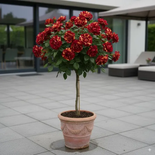 Rosier sur Tige - 120 cm de Hauteur - pour Pots et Pleine Terre - Idéal pour Balcon, terrasse, Petit Jardin (Hocus Pokus)
