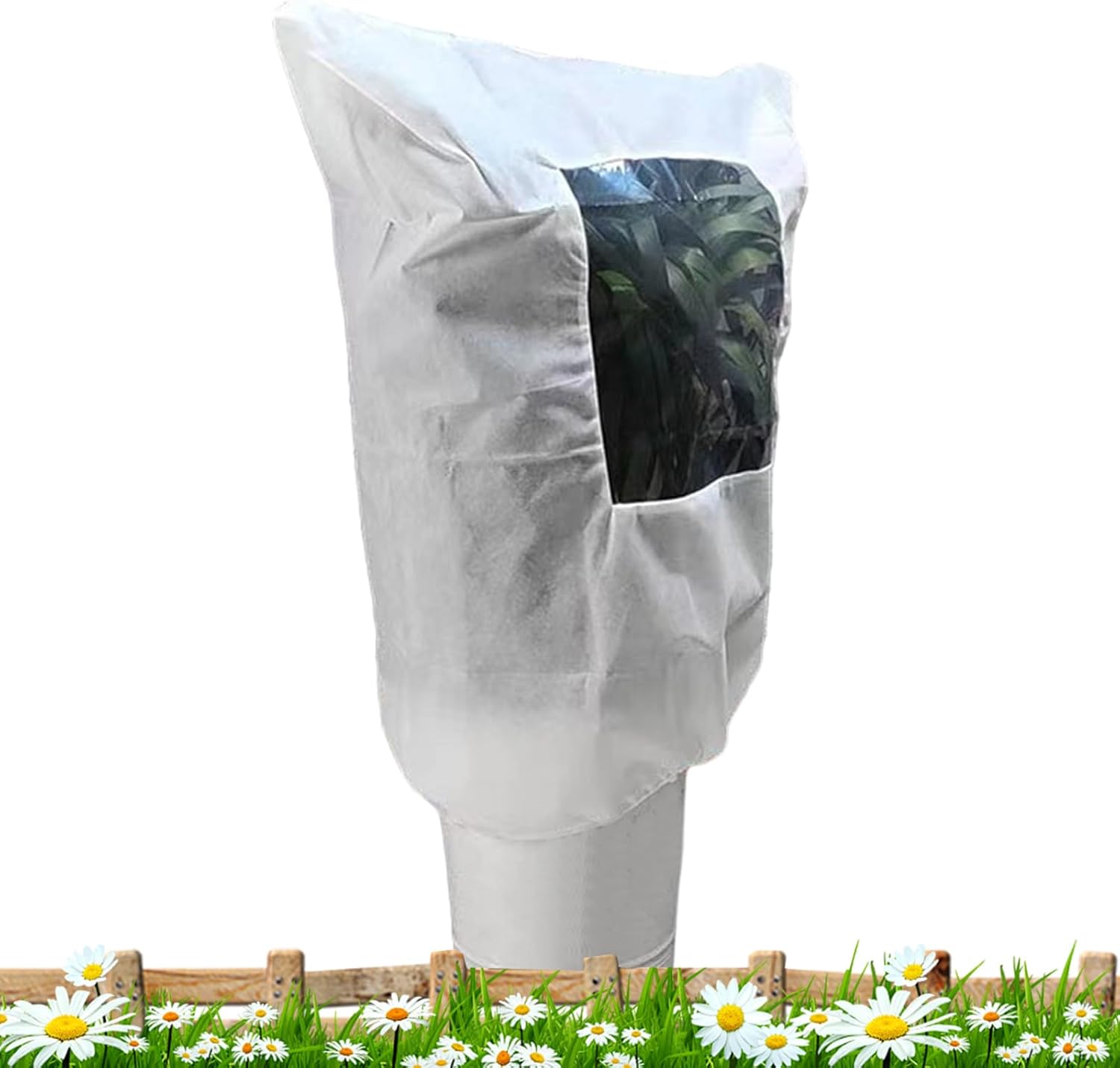 Housse de protection contre le gel - Protection contre le gel - Protection thermique avec cordon de serrage - Pour jardin, parterre surélevé, buisson, rosier, culture, palmier, fruits, agrumes, figues Fermeture éclair avec cordon de serrage