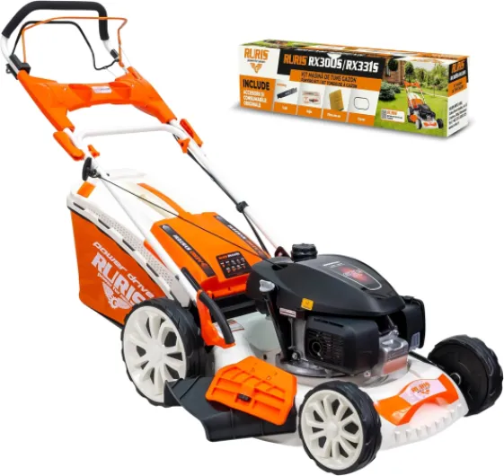 RURIS Tondeuse à Gazon Thermique RX444S, Moteur Honda 4,6 CV, 510 mm, Sac 65 L, 5 Fonctions : Ramassage, Éjection Arrière et Latérale, Mulching, Autonettoyage, Autopropulsée, Kit Inclus 4.6CV / RX444S