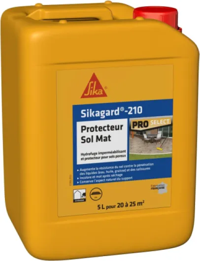 Hydrofuge Imperméabilisant pour sols - Sikagard 210 Protecteur Sol Mat Incolore - Pavés/dalles/pierres - Augmente la résistance au sol contre la pénétration des liquides et salissures - 5L Aspect MAT - Unique 5 l (Lot de 1)