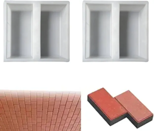 Lot de 2 moules à pavés de briques pour bricolage - Moules à blocs de béton - Moules portables pour couloir, béton, allée, pierre, chemin, pièces de jardin 2 Pièces