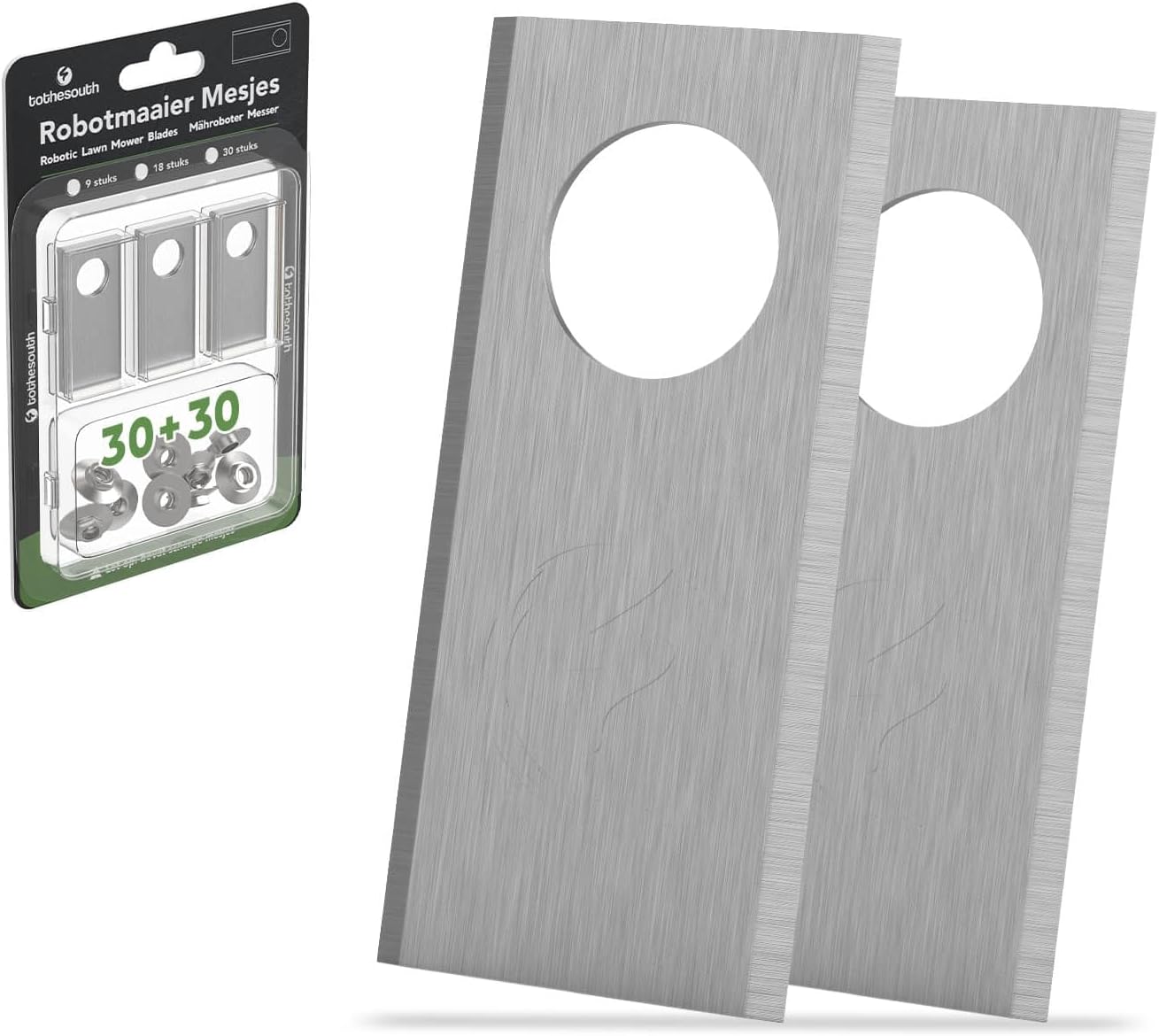 30x To the South® Lames de tondeuse robot universelles compatibles avec Honda Miimo HRM 310, 520 & 3000 acier - 30 pièces 30 En Acier