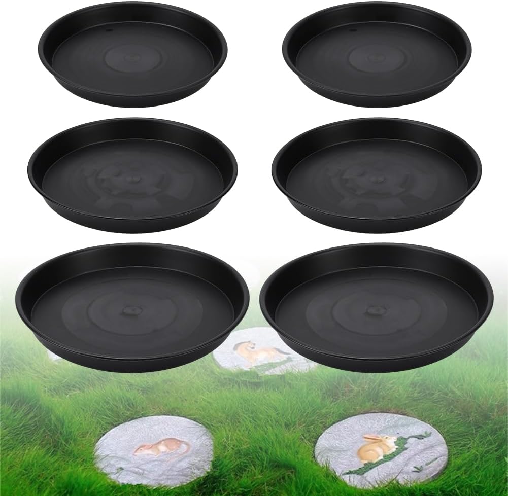 6 Pcs Moule pour Pas Japonais, 26.8/30/33cm Moules Ronds en Plastique pour Allées en Béton Réutilisables pour Allées de Jardin pour Décoration de Terrasse Cour Pelouse Plateau de Moulage