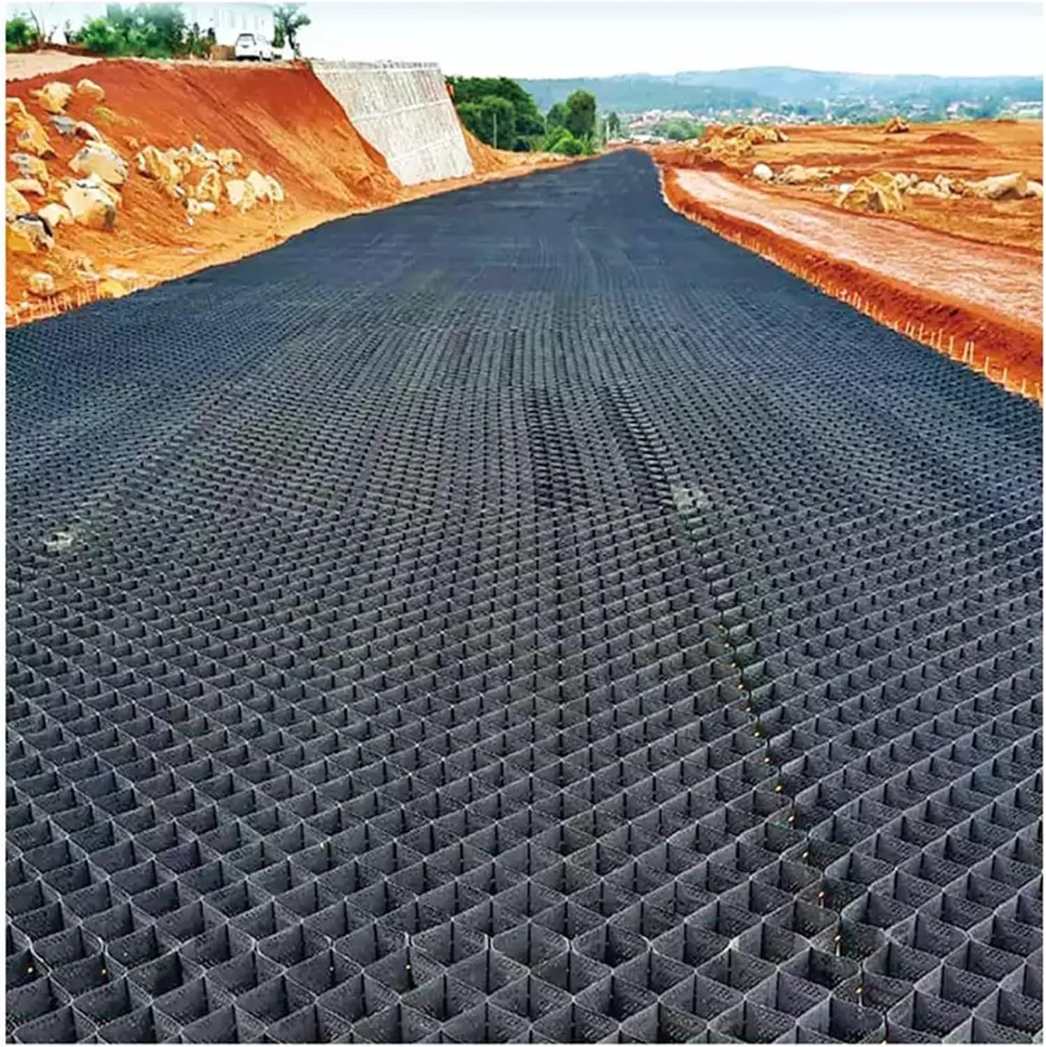 Stabilisateur de Gravier Pavés De Gravier Pour L'allée, Grille Géologique De Support De Chaussée En Nid D'abeille, Grille De Sol Utilisée Pour L'emplacement D'un Camping-car ( Color : WxL , Size : 300 300cm x 700cm (118in x 276in) Wxl