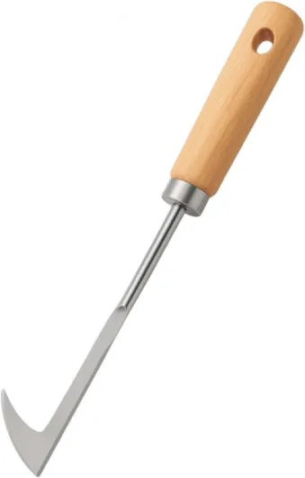 Desherbeur Manuel Grattoir à Fente en Bois avec Tête en Forme de L, Couteau Désherbeur Polyvalent avec Poignée en Bois, Outil Désherbage Idéal pour Fissures, Pavés et Jardin Extérieur