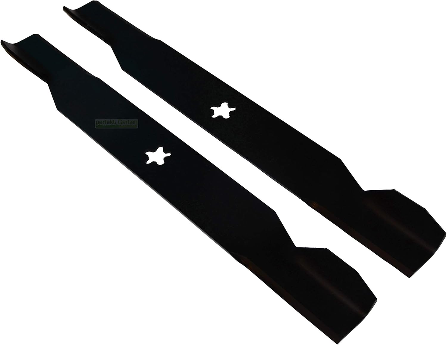 Lot de 2 lames de tracteur tondeuse - 48,5 cm chacune - Pour AYP, Husqvarna, Roper, Partner, Viking, Electrolux, Mc Culloch - Avec 5 trous en forme d'étoile