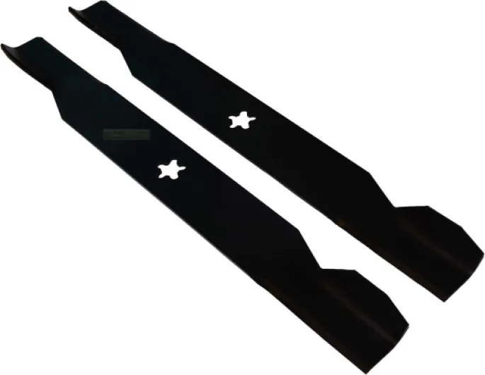Lot de 2 lames de tracteur tondeuse - 48,5 cm chacune - Pour AYP, Husqvarna, Roper, Partner, Viking, Electrolux, Mc Culloch - Avec 5 trous en forme d'étoile