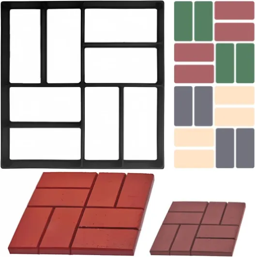 Moule à Béton Pour La Fonte De Plaques De Trottoir Chemin Maker Mould à Pavés Diy 40 X 40 Cm Pour Pavage En Dalles De Ciment Pour Allée, Terrasse, Jardin (B)