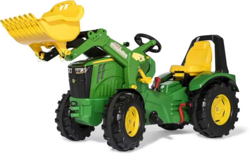 Rolly Toys Tracteur John Deere rollyX-Trac Premium avec Chargeur rollyTrac (dérailleur à 2 Vitesses, Frein à Main, pour Enfants de 3 à 10 Ans, siège réglable, Tracteur avec pneus Silencieux) 651078