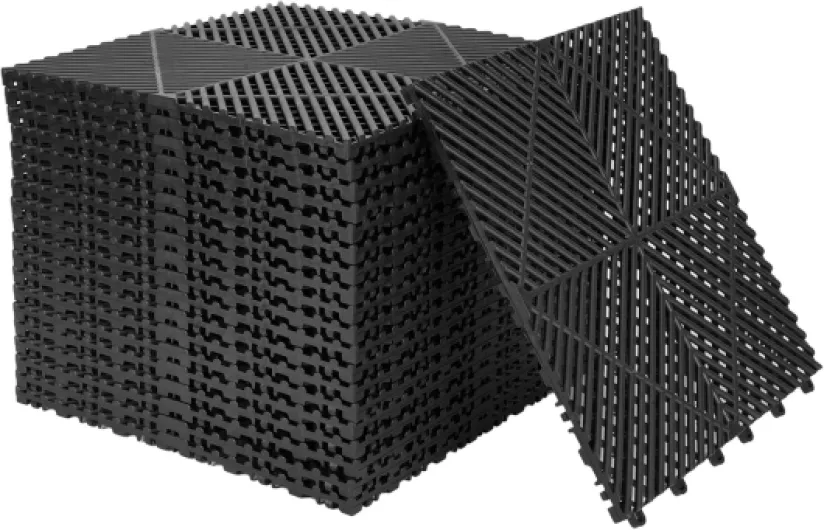 Lot de 20 dalles de sol en polypropylène 40 x 40 cm - Tapis de sol de garage emboîtables - Tapis de drainage pour garage, intérieur extérieur, piscine, capacité de charge : 3200 kg (3,2 m²)
