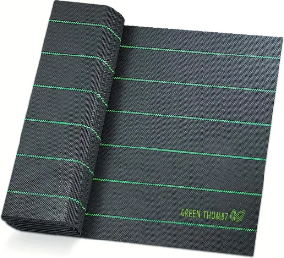Green Thumbz Toile de Paillage - 1m x 10m (100 g/m²) Géotextile Bache Anti Mauvaise Herbe pour Jardin et Potager - Toiles de Paillage pour Aménagement Paysager, Couvre-Sol & Parterres de Fleurs