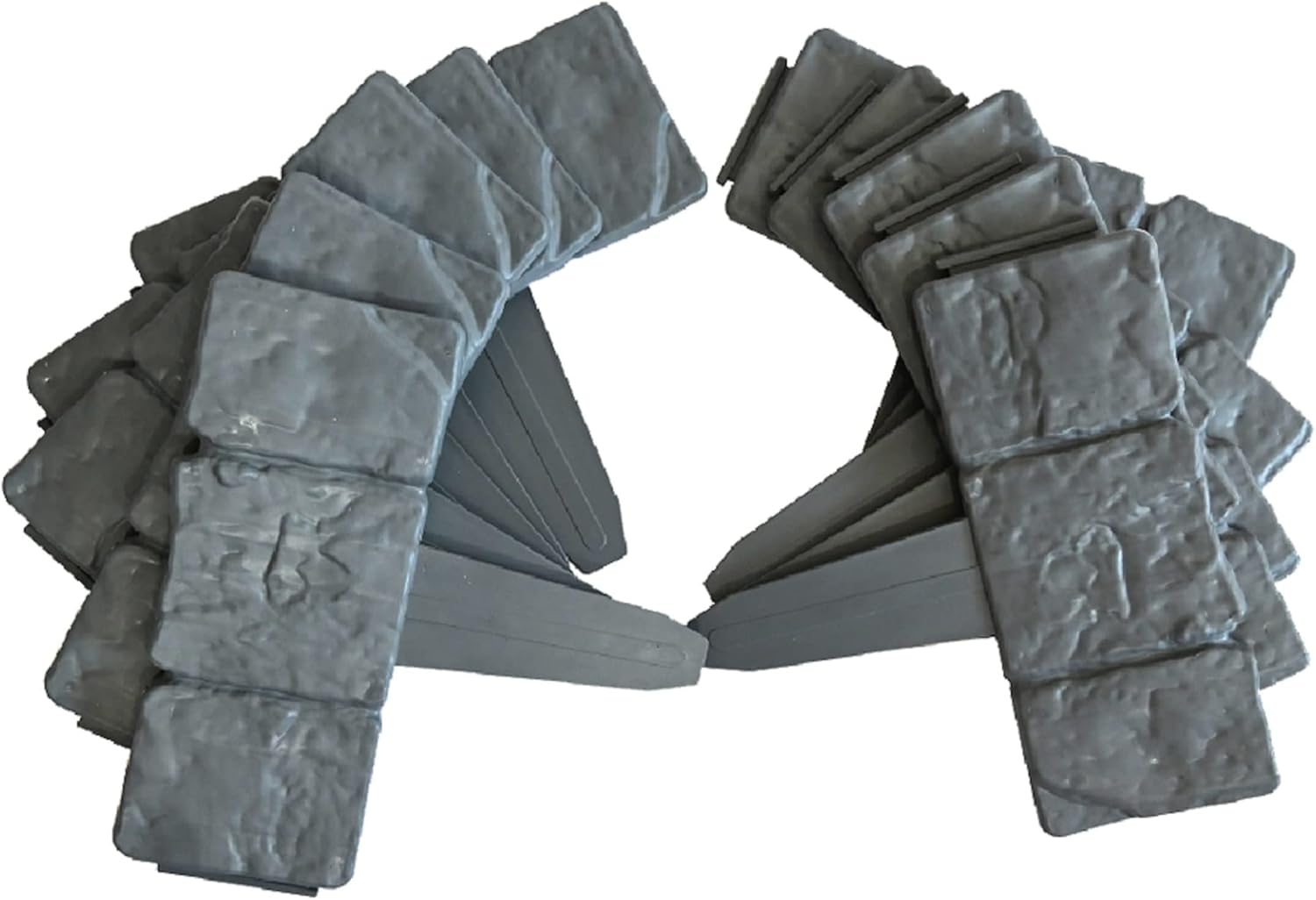 Ram© Lot de 20 Bordures de Jardin en Pierre pavée, Gris foncé - Vendu par 5 m