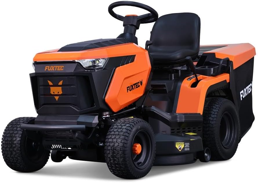 FX-RMT92A – Tondeuse autoportée hydrostatique – Tracteur de pelouse Essence 9,2 KW – Largeur de Coupe 92,5 cm – Bac 280 L – 6 hauteurs de Tonte – LED Automatique – Fonction Mulching intégrée