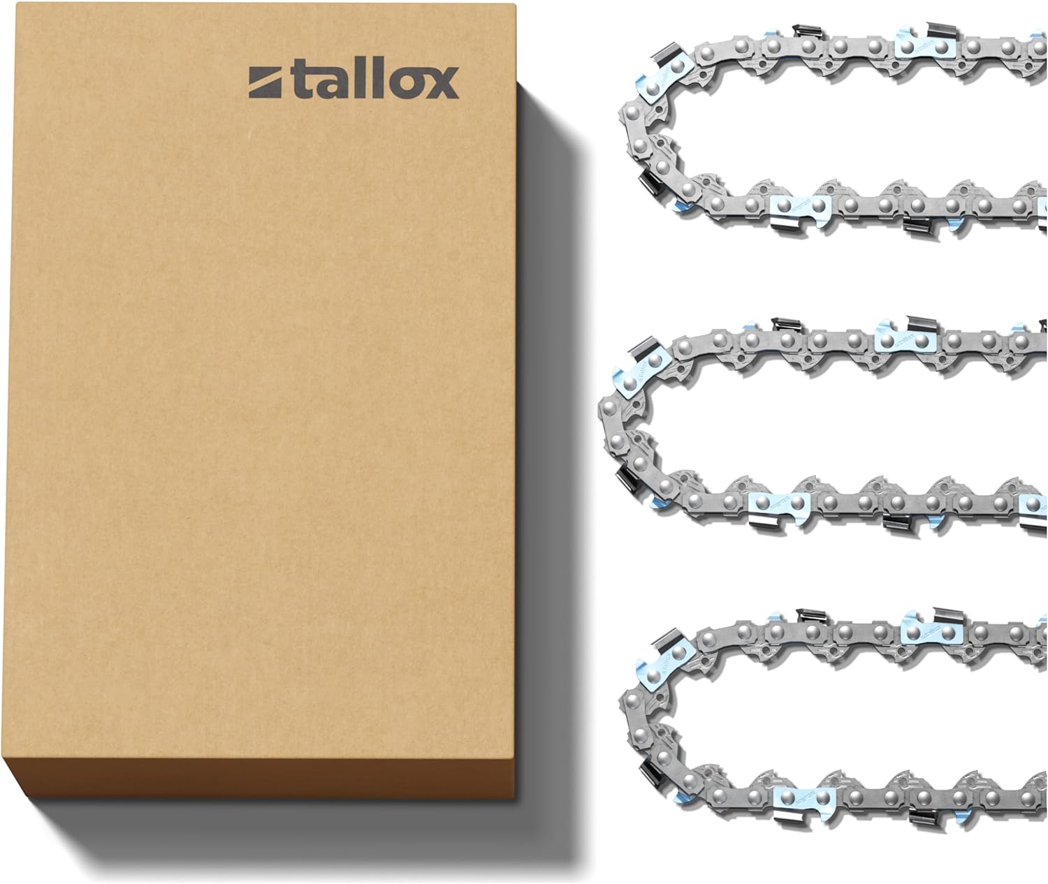 3 tallox Chaînes de tronçonneuses 3/8" 1,3 mm 56 maillons longueur de guide-chaîne 40 cm compatible avec Oregon Dolmar Einhell Makita Black & Decker et autres