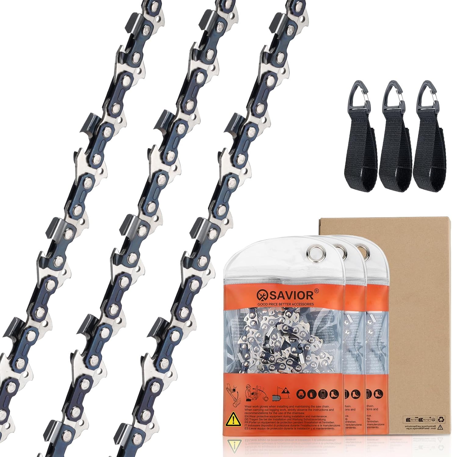 3 x 15 cm Chaîne de Tronçonneuse pour Bosch EasyChain 18V-15-7, 6 pouces Chaîne Compatible pour Makita DUC150 (1,1 mm .325 "LP 32 maillons)