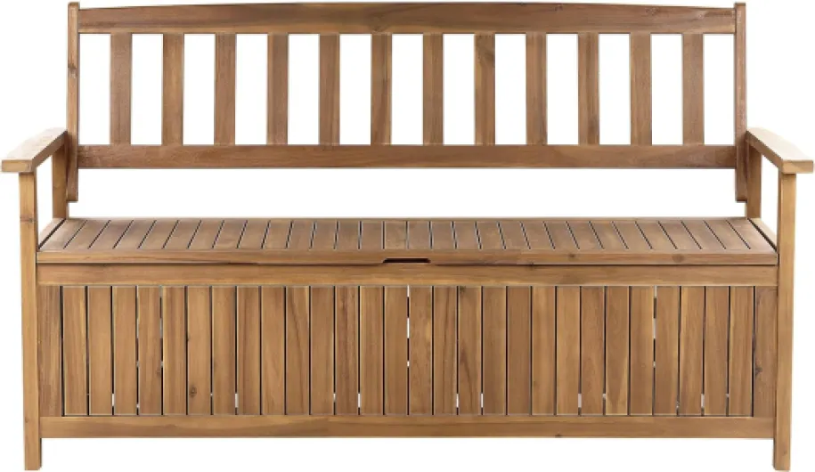 Banc de Jardin avec Rangement 120 cm en Bois d'Acacia Marron avec Rangement Sovana