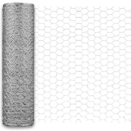 Grillage à Poules 20 m x 0,43 m, Maille 25 mm, Grillage pour Volaille et Petits Animaux, Clôture Métallique de Protection contre les Prédateurs, pour Jardins et Enclos