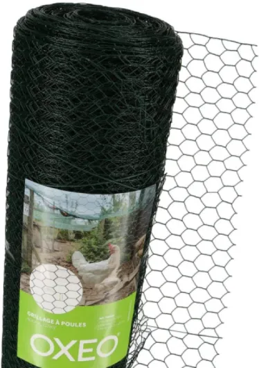 Grillage à Poule 30m - Hauteur 1m - Acier revêtement PVC Vert – Maille hexagonale 25x13mm - Filet de clôture pour poulailler
