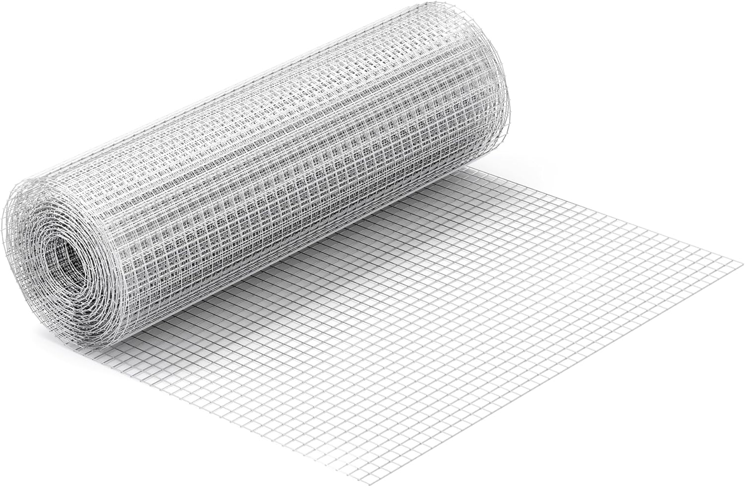 Grillage à Mailles métalliques – Maille carrée de 16 x 16 mm – Rouleau 25 m – Hauteur 100 cm – Acier galvanisé – Treillis pour Volière Clapier Enclos Clôture