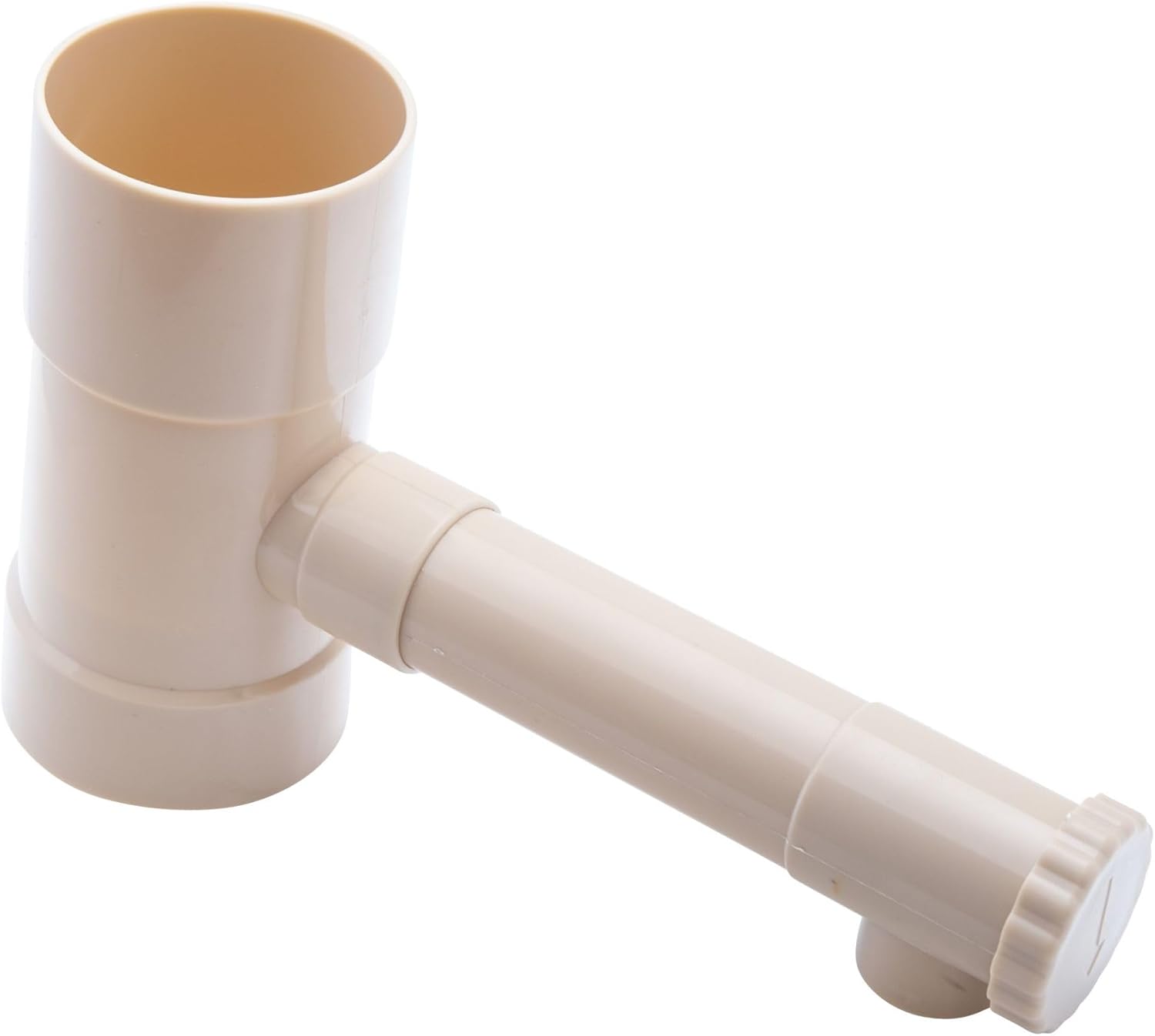 Collecteur récupérateur d'eau de pluie pour descente de gouttière de 80 mm, avec vanne d'arrêt, design compact, idéal pour l'arrosage du jardin, couleur sable, diamètre 80 mm.