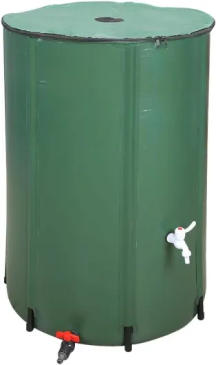 Récupérateur d’Eau de Pluie Pliable 380 litres，Baril,Réservoir d’Eau de Pluie pour Jardin et Nettoyage，Vert Réutilisable Écologique