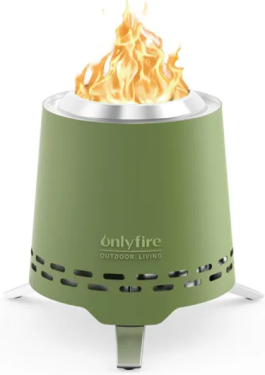 16,5CM Mini Brasero sans Fumée Foyer avec Support de Pot et Sac de Transport, pour Pellets et Bois, Portable de Table Brasero, Foyer de Table à Combustion Sûre, Conique, Vert