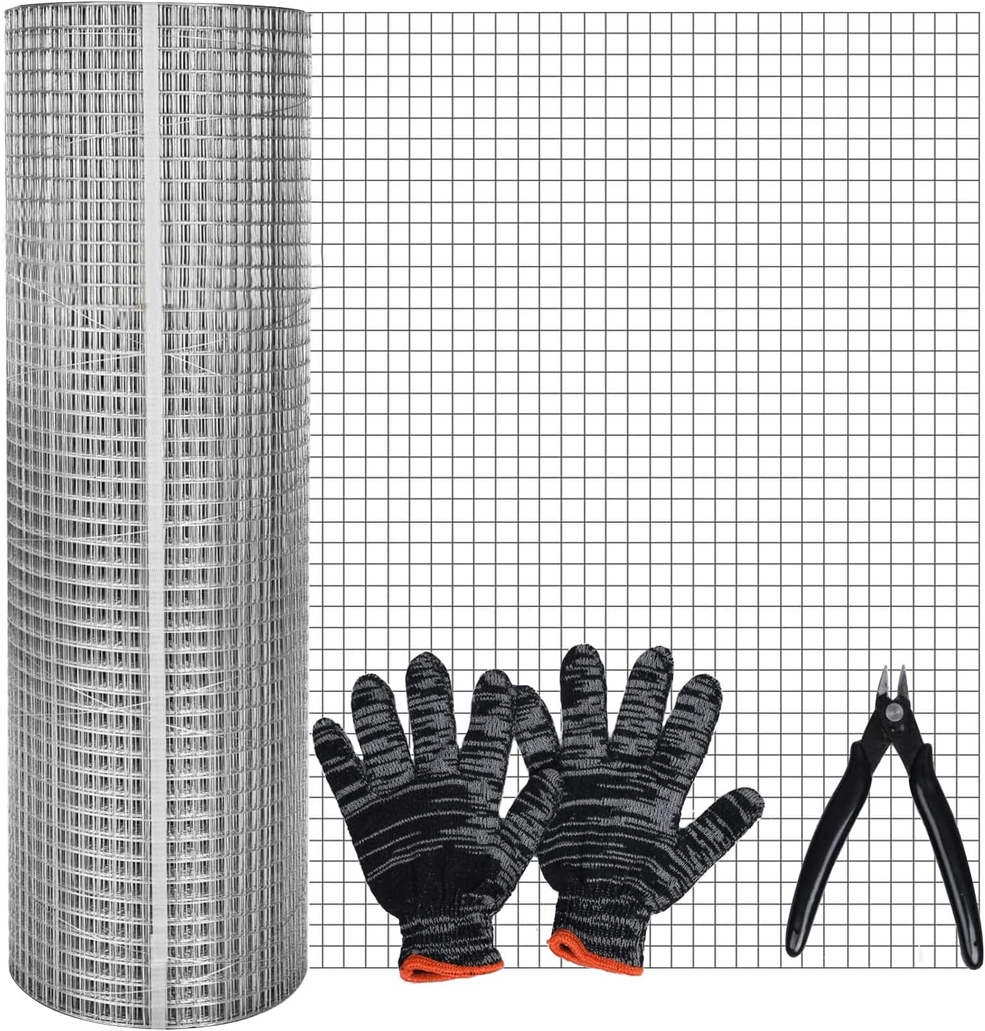 ACEBON Grillage métallique galvanisé, Grille de sécurité et Fil de Volière, Grillage à Poule - Treillis métallique Anti-Rouille, Maillage carrée 6,3 mm, Épaisseur du Fil 0,55 mm (H40 cm x L6 m) 40cm x 6m