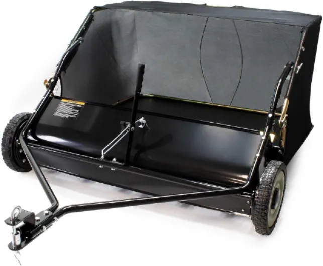Balai ramasseur – 1725 x 1035 x 585 mm – Largeur de 96 cm – capacité 340 l – avec Roues en Caoutchouc – Balayeuse ramasseuse tractée Nettoyeur de pelouse pour Tondeuse autoportée ATV 87 cm