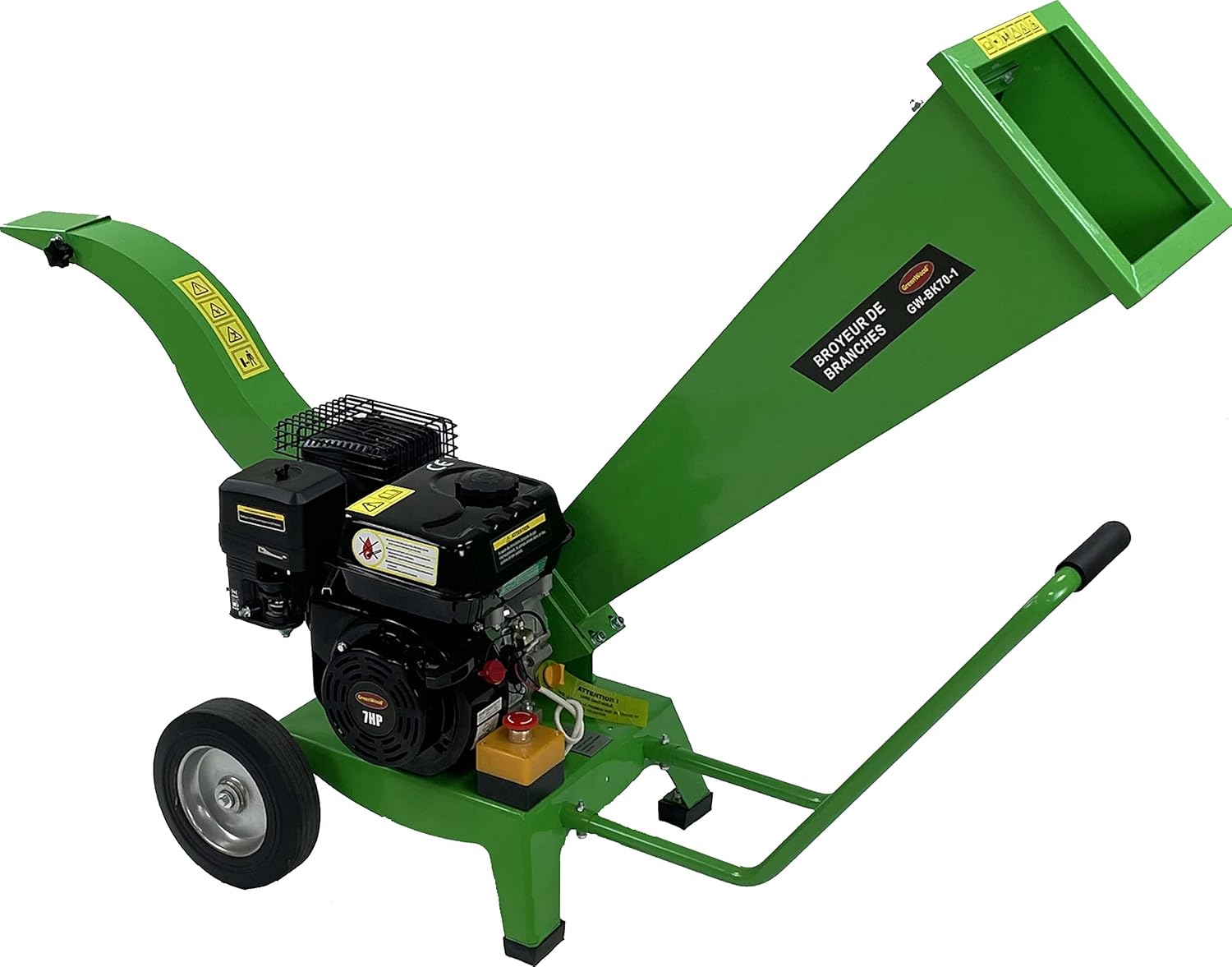 ELECTROPOWER Broyeur de Branches 7 CV - Maxi 60 mm Vert Manuel Acier allié