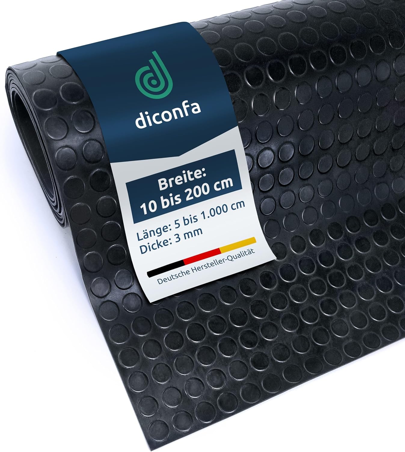 Tapis en Caoutchouc à Picots épaisseur 3mm - Largeur 0,05m à 2m - Longueur 0,05m à 10m - Choix 1500mm (150cm) x 3000mm (300cm) - Universel Polyvalent Robuste antidérapant Vendu au mètre 030 - largeur: 1,5m (1500mm) 3m (3000mm) de long