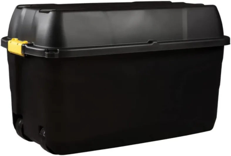 Strata Heavy Duty - Boîte de rangement sur roulettes, 175 L, 94 x 52 x 56 cm, couleur: Noir
