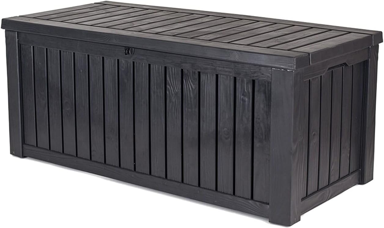 Coffre de rangement extérieur ROCKWOOD - 570 litres Anthracite imitation bois