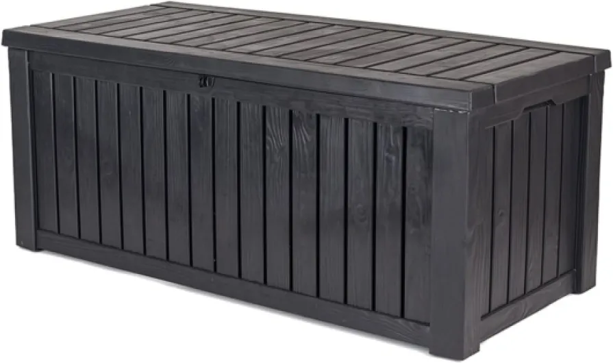 Coffre de rangement extérieur ROCKWOOD - 570 litres Anthracite imitation bois