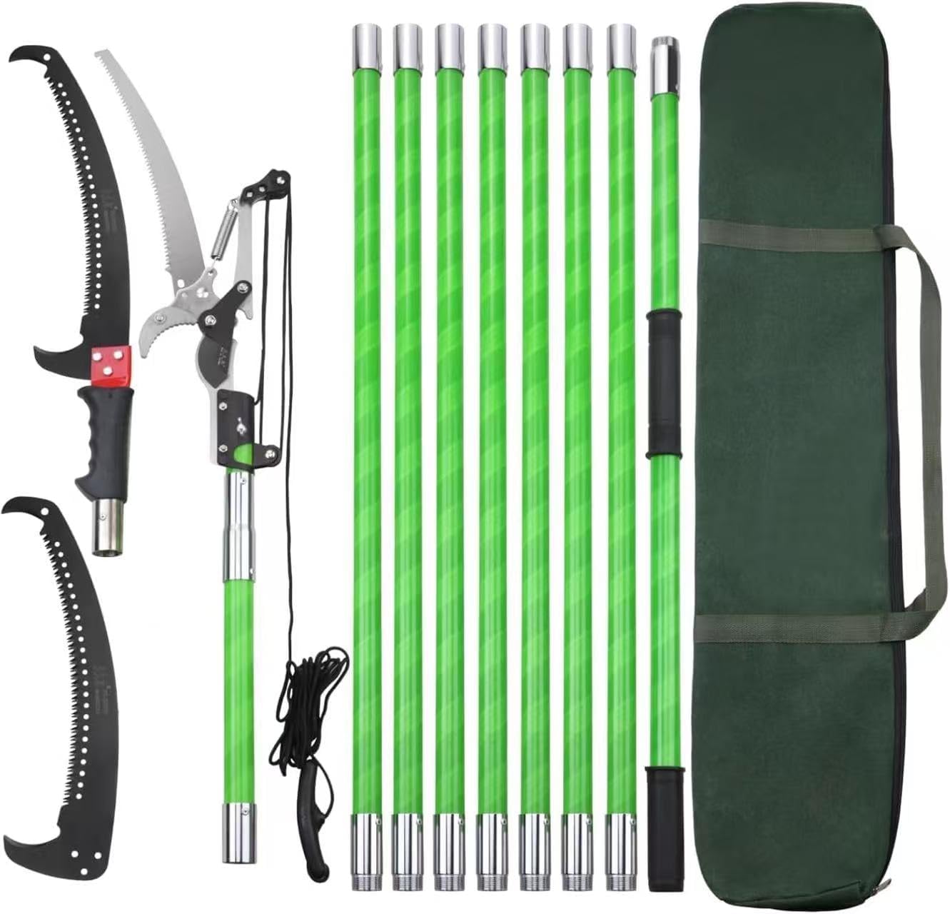 Scie à Élaguer Télescopique,Scie à Élaguer Télescopique avec Manche Télescopique de 9 m，coupe-branches manuelles, outils de jardin Pour Élagage Palmiers Arbustes