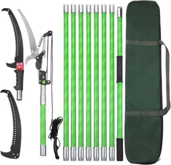 Scie à Élaguer Télescopique,Scie à Élaguer Télescopique avec Manche Télescopique de 9 m，coupe-branches manuelles, outils de jardin Pour Élagage Palmiers Arbustes