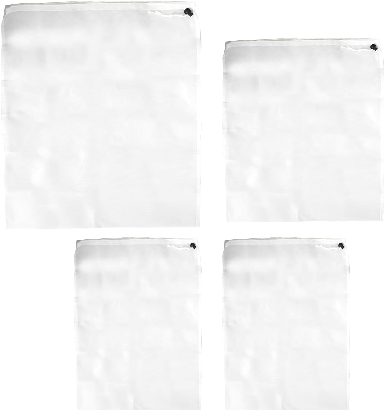 4 Sacs de Filtration pour Straining, Sacs en Filet Blancs, 3 Tailles, pour la Vinification, Le Filtrage des Jus et Le Dépulpage