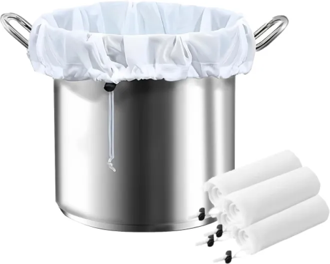 4 Pièces Sacs de Brassage Polyester, Réutilisable Sac de Filtration Poche Filtrante avec Cordon Sacs Filtrants Blancs pour Vin, Bière, Filtre à Fruits, Lait Végétal, Fruits et Yogourt 2pcs 45x60cm/30x45cm/25x35cm