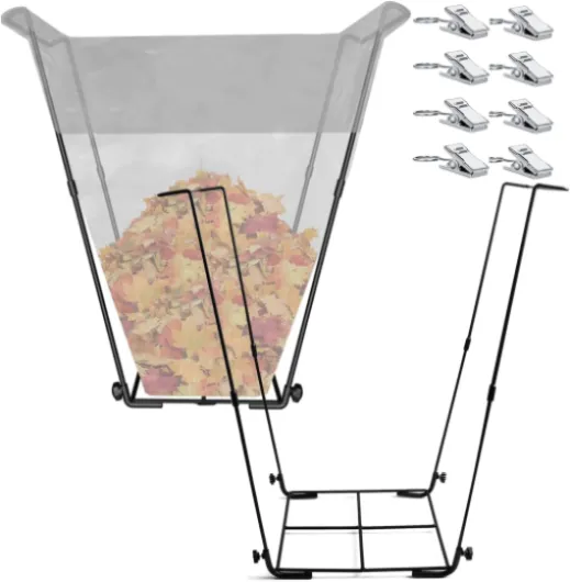 2PCS Support de sac poubelle,Support de Sacs à déchets de jardin,Support de sac d'extérieur polyvalent,Cadre de sac poubelle en métal,Support de sac à feuilles(114-170L)